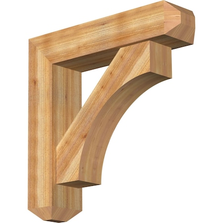 Westlake Craftsman Rough Sawn Bracket W/ Offset Brace, Western Red Cedar, 8W X 34D X 34H